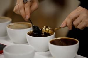 Una persona participa en una cata de café el 17 de julio de 2025, en el pequeño pueblo de Boquete (Panamá). EFE/Bienvenido Velasco