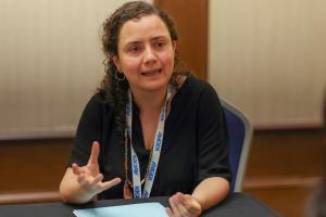 La hematóloga, Roberta Demichelis, durante la decimosegunda edición de la Cumbre de Excelencia Médica Amgen 2025 (CEMA). EFE/ Lorenzo Hernández