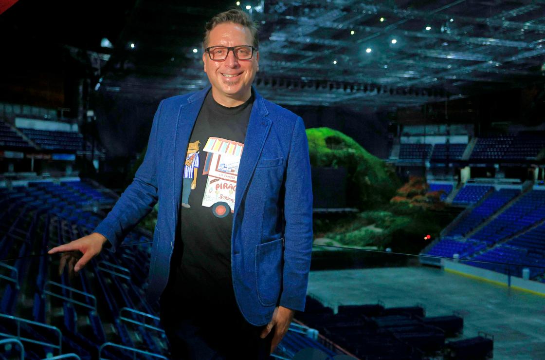 Photo taken Sept. 26, 2025, showing ASM Global executive Jorge Pérez posing at the José Miguel Agrelot Coliseum in San Juan, Puerto Rico. EFE/Thais Llorca 