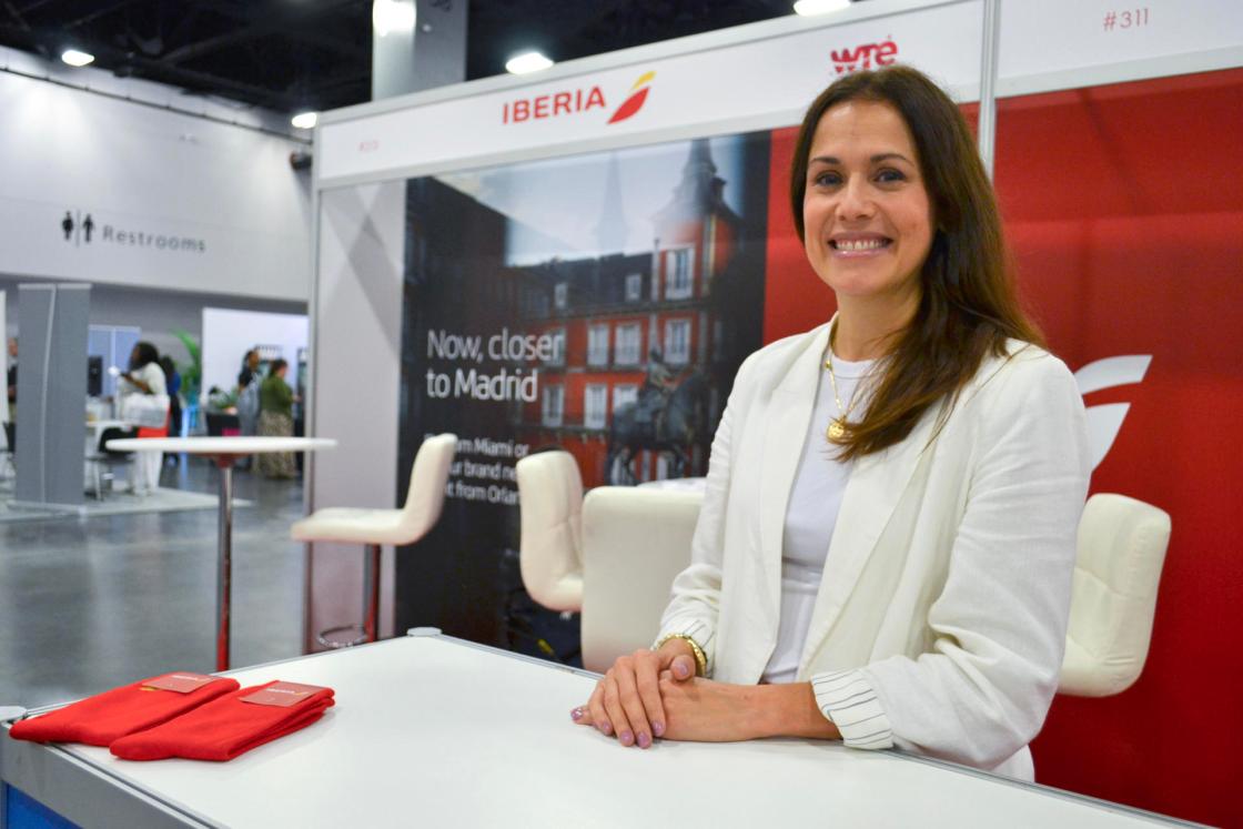Spanish airline Iberia is finalizing preparations to launch a new route between Madrid (Spain) and Orlando (USA) on October 26, as part of the company's strategy to increase its presence in the United States by launching new routes and frequencies. Photo of Adriana Ron-Pedrique, head of the US and Canada portfolio at Iberia. EFE/ Antoni Belchi