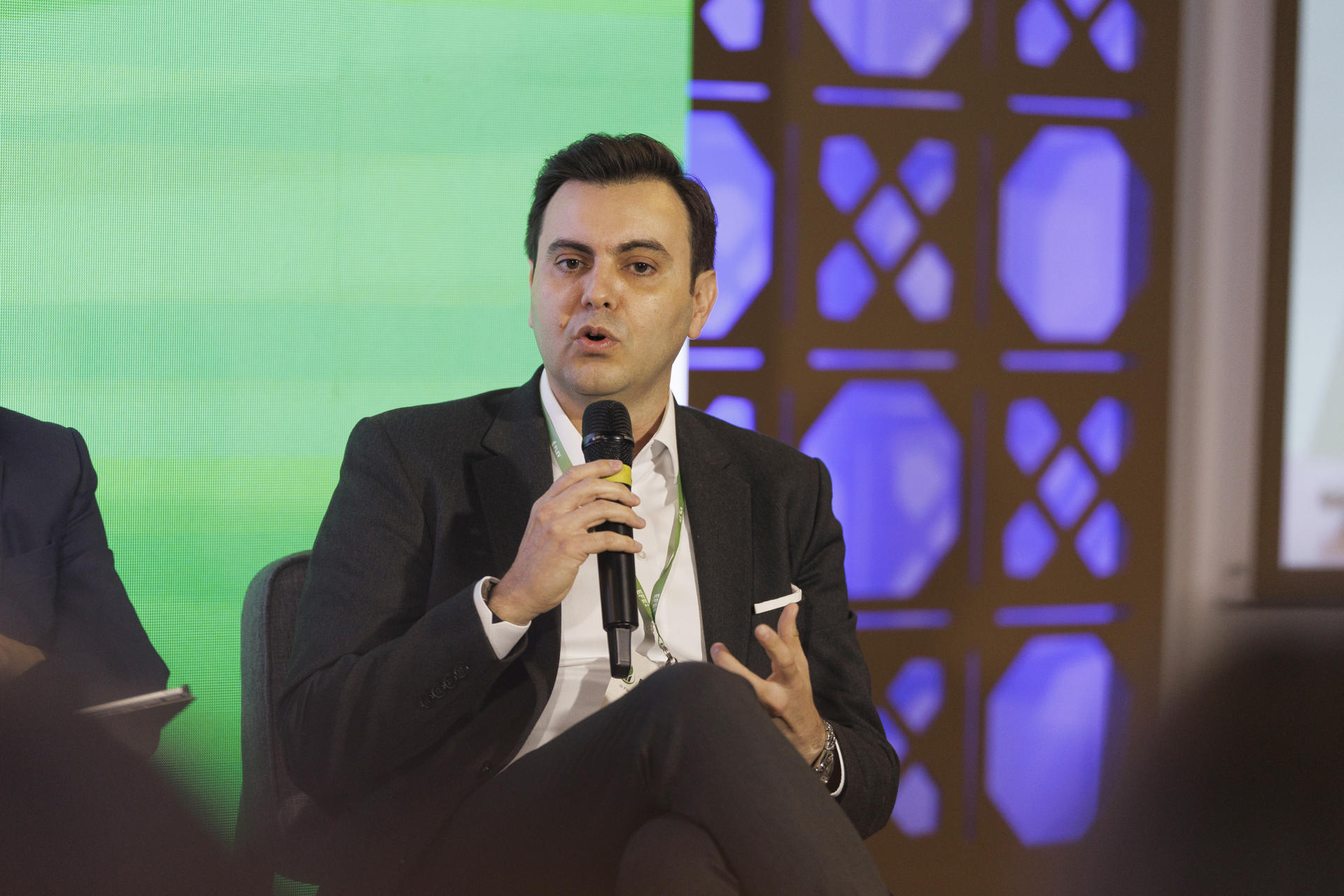 Edson Guimarães, CEO of Lots Group for Latin America, speaks Thursday, Sept. 4, during the 3rd Latin American Green Economy Forum (FLEV) in São Paulo, Brazil. EFE/Isaac Fontana