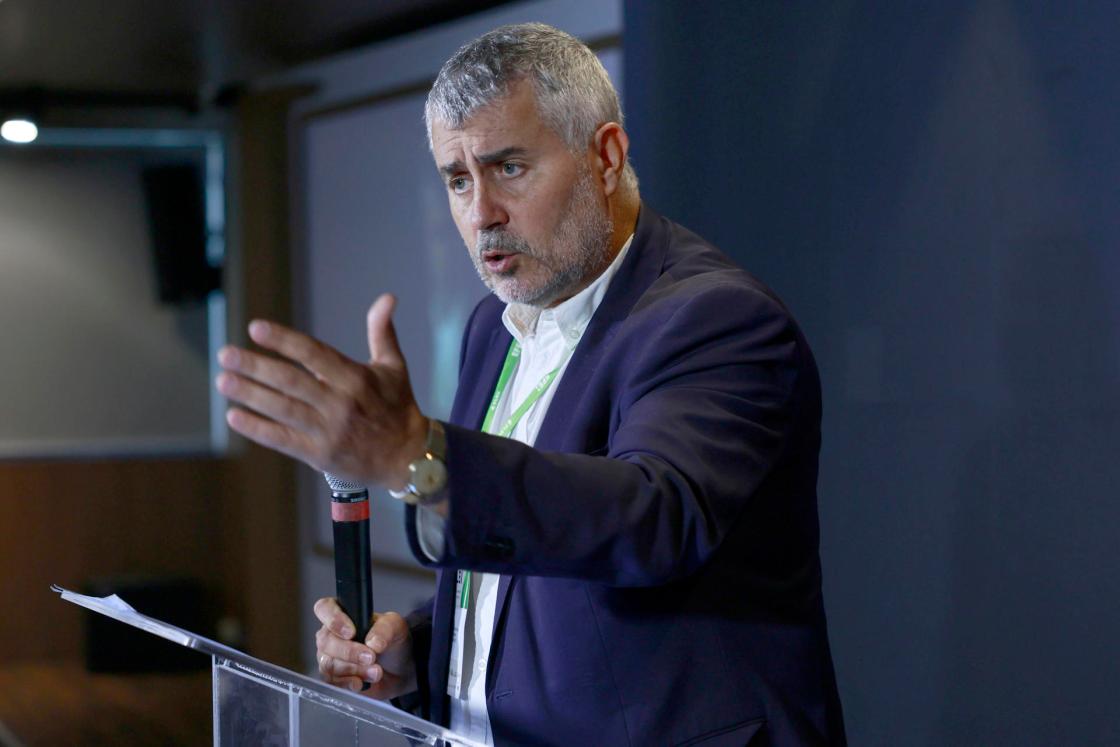 EFE president Miguel Ángel Oliver speaks during the opening of the 3rd Latin American Green Economy Forum (FLEV) on Sept. 4, 2025, in São Paulo, Brazil. EFE/Sebastião Moreira 