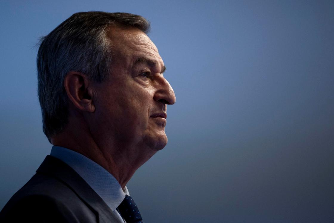 MADRID, 13/11/2025.- El consejero delegado del Banco Sabadell, César González-Bueno, durante la primera presentación de los resultados financieros tras el fracaso de la opa del BBVA sobre la entidad, este jueves, en Madrid. EFE/ Daniel González