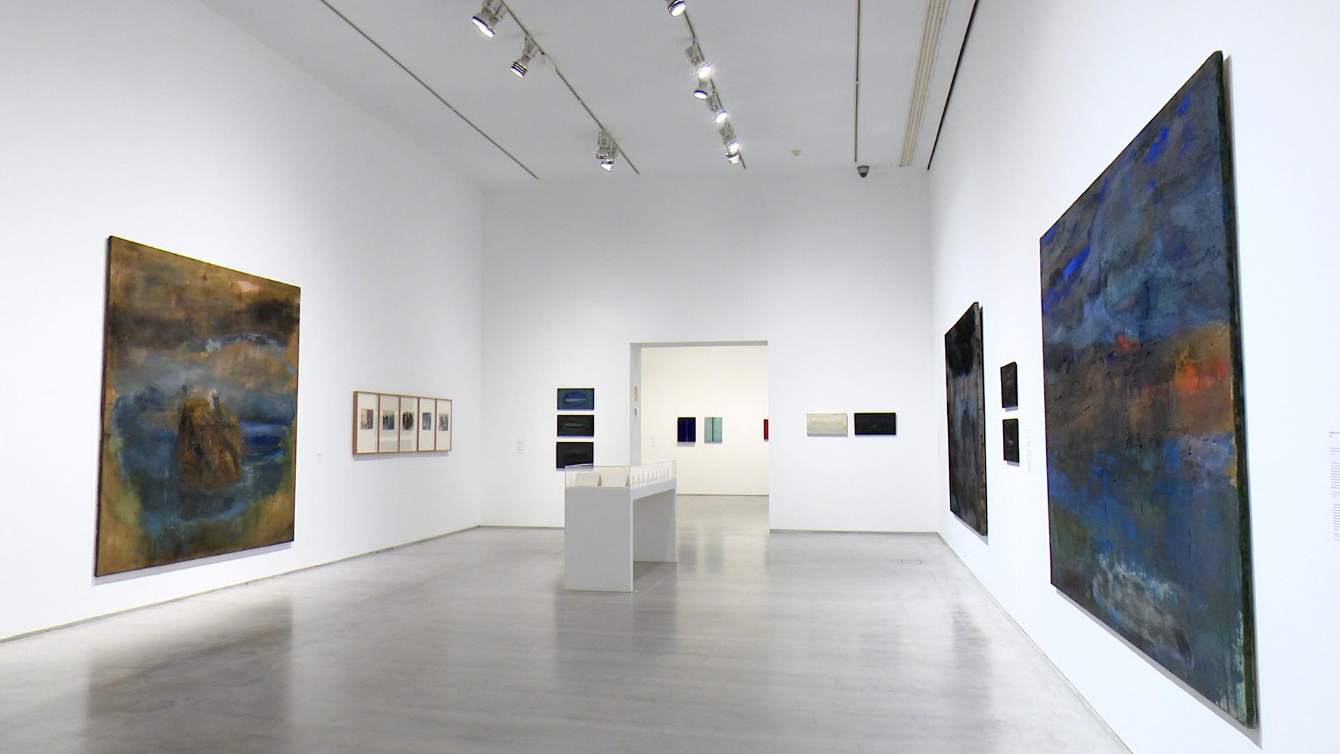 Imagen de la exposición 'Juan Uslé. Ese barco en la montaña', dedicada al artista cántabro, este martes en el Museo Reina Sofía de Madrid. EFE