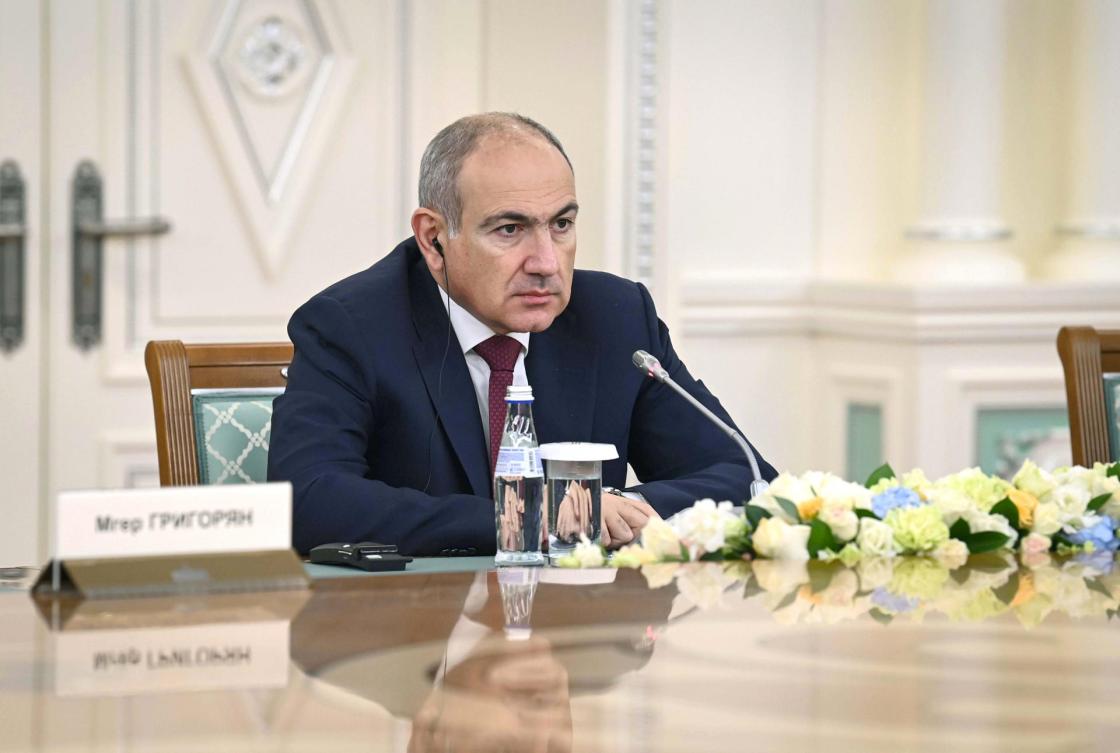 Armenian Prime Minister Nikol Pashinyan during his meeting Friday with Kazakh President Kassym-Jomart Tokayev in Astana. EFE/Kazakh Presidency // EDITORIAL USE ONLY/ONLY FOR ILLUSTRATION OF THE ACCOMPANYING NEWS (MANDATORY CREDIT) 