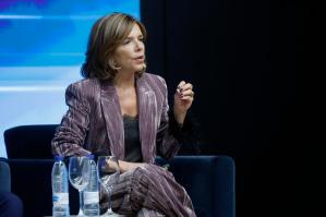 MADRID, 11/11/2025.- La directora general de la Fundación IDIS, Marta Villanueva, participa este martes en la presentación del informe "El poder de los resultados sanitarios" en Madrid. EFE/ David Fernández