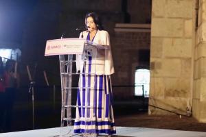 Fotografía cedida por Iberdrola México de la directora de Comunicación y RSC de Iberdrola México, Paola Martínez Castro, hablando en un evento en Oaxaca (México). EFE/ Iberdrola México /SOLO USO EDITORIAL NO VENTAS /SOLO DISPONIBLE PARA ILUSTRAR LA NOTICIA QUE ACOMPAÑA (CRÉDITO OBLIGATORIO)