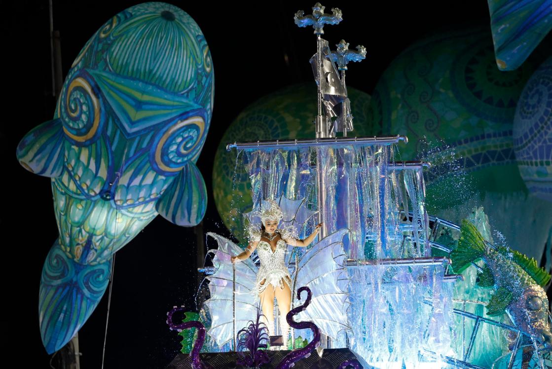 File photo showing a member of the samba school Acadêmicos do Grande Rio taking part in the third day of parades at the Sambódromo Marquês de Sapucaí in Rio de Janeiro. EFE/ Antonio Lacerda/FILE