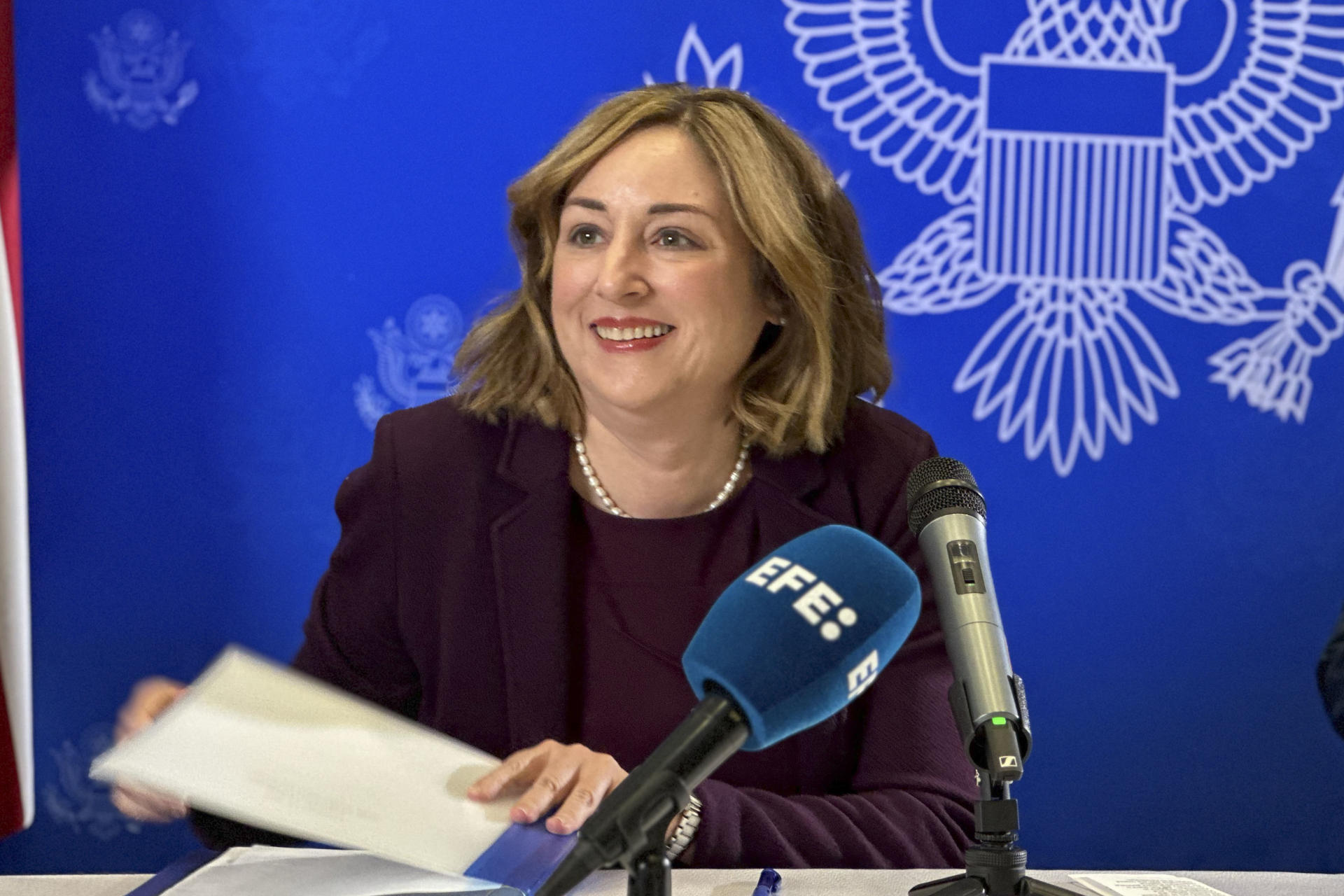 ASTANA, 02/13/2026.- The new United States ambassador to Kazakhstan, Julie M. Stufft, on Friday highlighted Washington’s interest in the critical mineral reserves of the largest country in Central Asia. EFE/Kulpash Konyrova