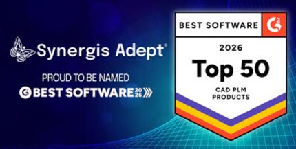 Synergis Adept ha sido nombrada en los premios G2’s 2026 Best Software Awards como la plataforma de gestión de documentos de ingeniería mejor valorada en CAD y PLM