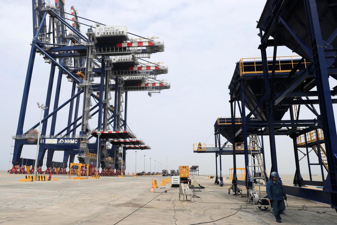 Fotografía del 26 de febrero de 2026 que muestra el terminal marítimo, en Puerto Antioquia, Turbo (Colombia). EFE/ Carlos Ortega