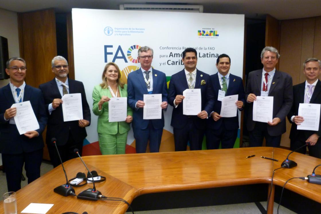 Signing of an agreement held at the headquarters of Brazil’s Ministry of Foreign Affairs on Thursday in Brasilia (Brazil). EFE/AEBE /EDITORIAL USE ONLY – NOT FOR SALE /AVAILABLE ONLY TO ILLUSTRATE THE ACCOMPANYING NEWS STORY (MANDATORY CREDIT)
