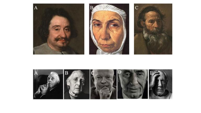 Pie de foto: Estímulos visuales usados para inferencia de estados mentalesAutor: Diego de Velázquez / Arnold Abner Newman / Roger George Clark