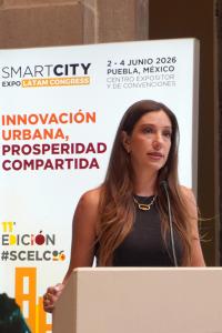 Fotografía sin fecha específica de toma cedida por PRONUS que muestra a la directora de Smart City Expo Latam (SCELC), Fabiola Vega Concha. La undécima edición del SCELC, que se realizará bajo el lema "Innovación Urbana, Prosperidad Compartida" y tendrá como escenario al Centro Expositor y de Convenciones de Puebla (México), se realizará entre el 2 y 4 de junio. EFE/ Pronus /SOLO USO EDITORIAL NO VENTAS/ SOLO DISPONIBLE PARA ILUSTRAR LA NOTICIA QUE ACOMPAÑA (CRÉDITO OBLIGATORIO)
