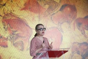 La directora general de Cultura y Patrimonio Histórico, Eva Guillermina Fernández, habla durante una rueda de prensa este miércoles, en Ciudad de México (México). EFE/ Sáshenka Gutiérrez