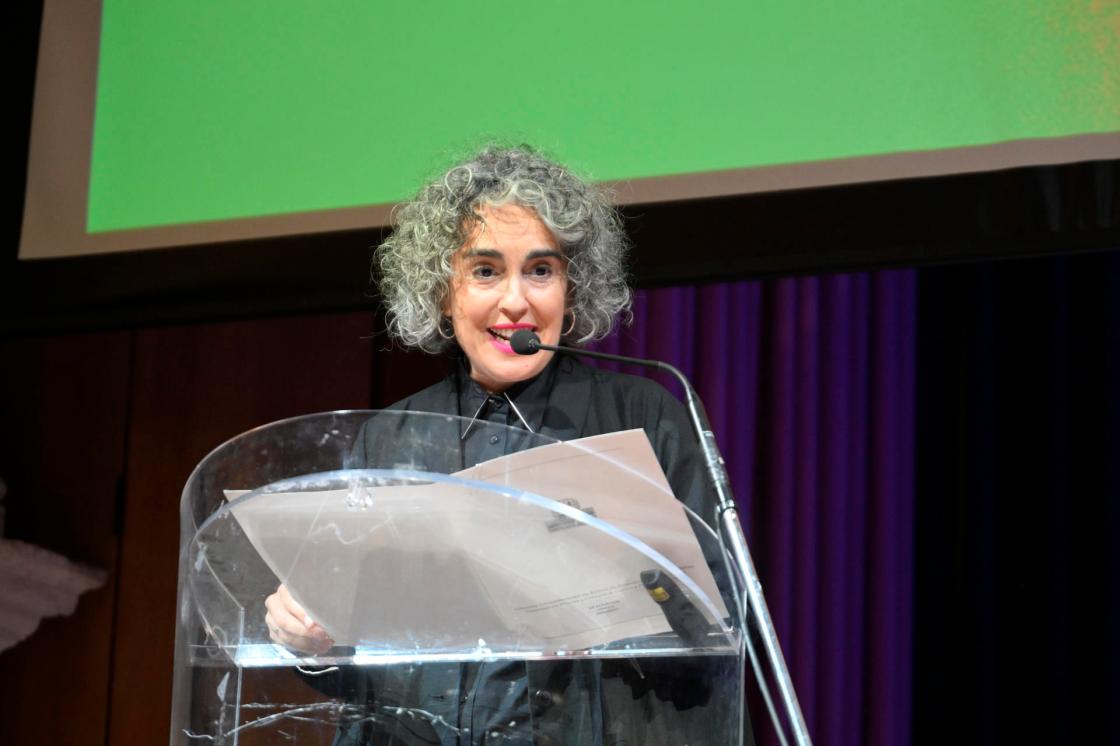 La vicelehendakari primera y consejera de Cultura, Ibone Bengoetxea, interviene en un acto académico en la Universidad Ca' Foscari y una muestra artística en el Palazzo Contarini que busca consolidar el diálogo entre la vanguardia histórica y la creación contemporánea de Euskadi. EFE/Andrea Pattaro 