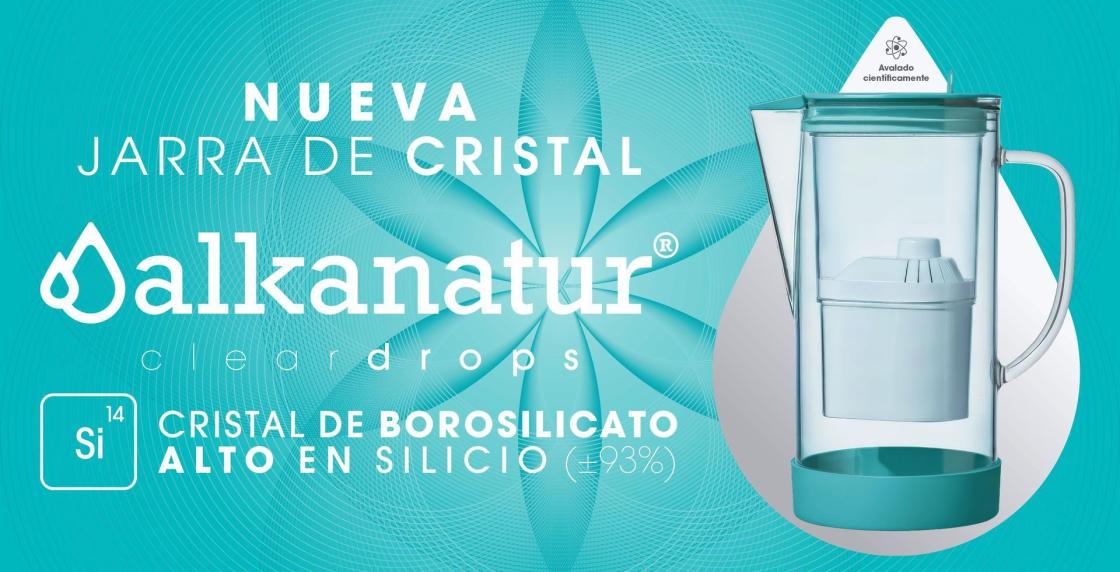 Pie de foto: Jarra filtradora de cristal Alkanatur® ClearDropsAutor: Alkanatur