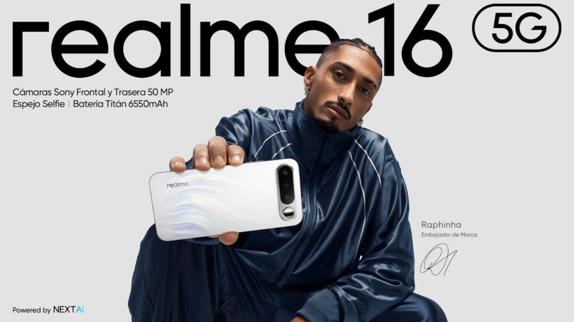 El nuevo realme 16 5G supera en un 153% las ventas de la generación anterior con Raphinha como embajador