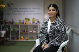 La cardióloga venezolana y directora del centro médico Más Salud, Marbella Sibada, posando en una entrevista con EFE en Buenos Aires (Argentina). EFE/ Juan Ignacio Roncoroni