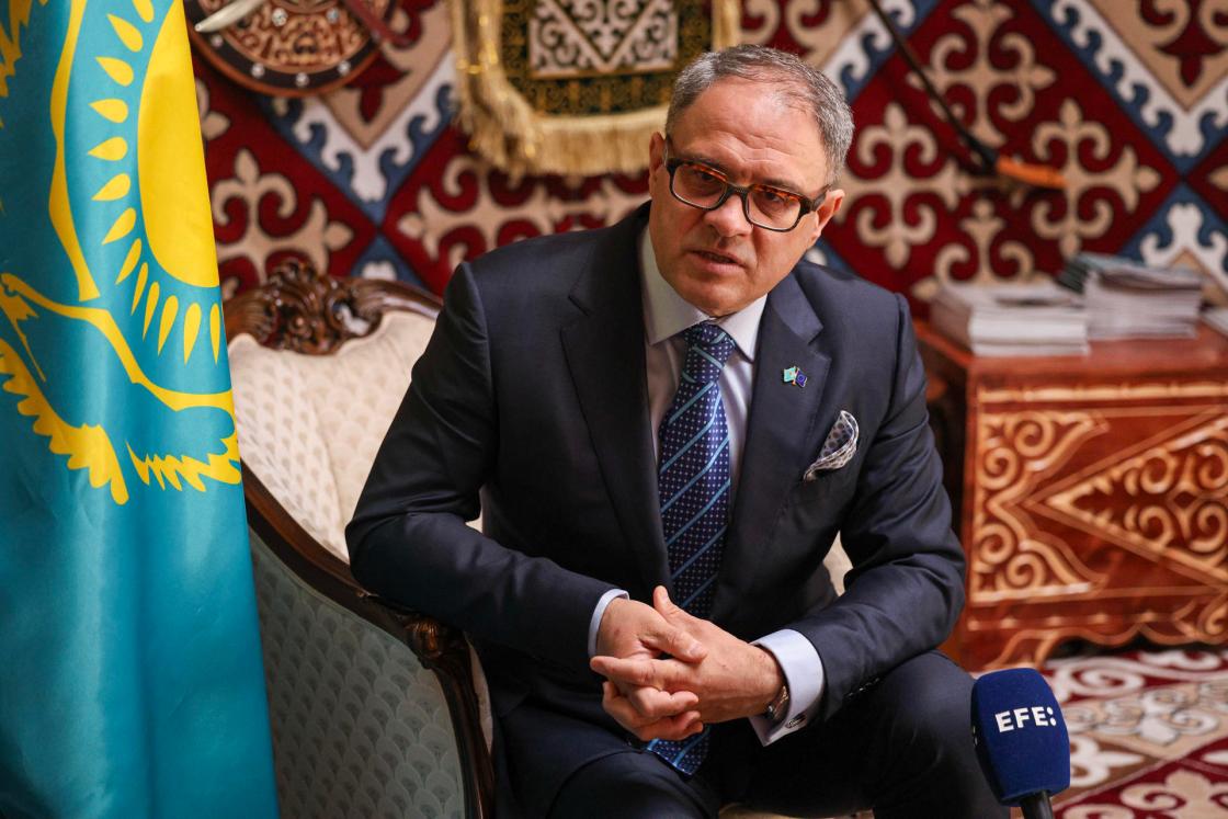 BRUSSELS, 23/06/2026.- Kazakh Ambassador to Brussels Roman Vassilenko during an interview with EFE on Monday in Brussels. Kazakhstan is seeking to deepen its relationship with the European Union during President Kassym-Jomart Tokayev's visit to Brussels this week, where cooperation on critical raw materials, energy supplies and other strategic issues will be discussed as the EU looks to diversify suppliers. EFE/Olatz Castrillo.