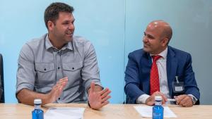Presentación de una nueva edición de la campaña de prevención del cáncer de próstata Que no te pille en fuera de juego, de la Fundación Real Madrid y la compañía farmacéutica Johnson & Johnson.EFE/Johnson & Johnson/CEDIDA/CRÉDITO OBLIGATORIO