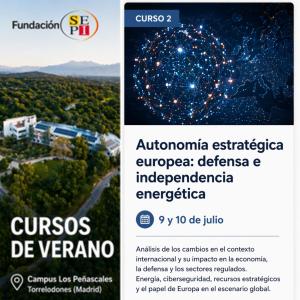 El programa 'Transformación digital e inteligencia artificial en sectores estratégicos', referente al primer Curso de Verano de la Fundación SEPI, se celebrará del 7 al 8 de julio en el Campus Los Peñascales (Torrelodones, Madrid) y se centrará en el análisis de cuestiones como la gobernanza algorítmica, la soberanía digital, los fondos europeos y casos concretos como los de Minsait o Telefónica. EFE 