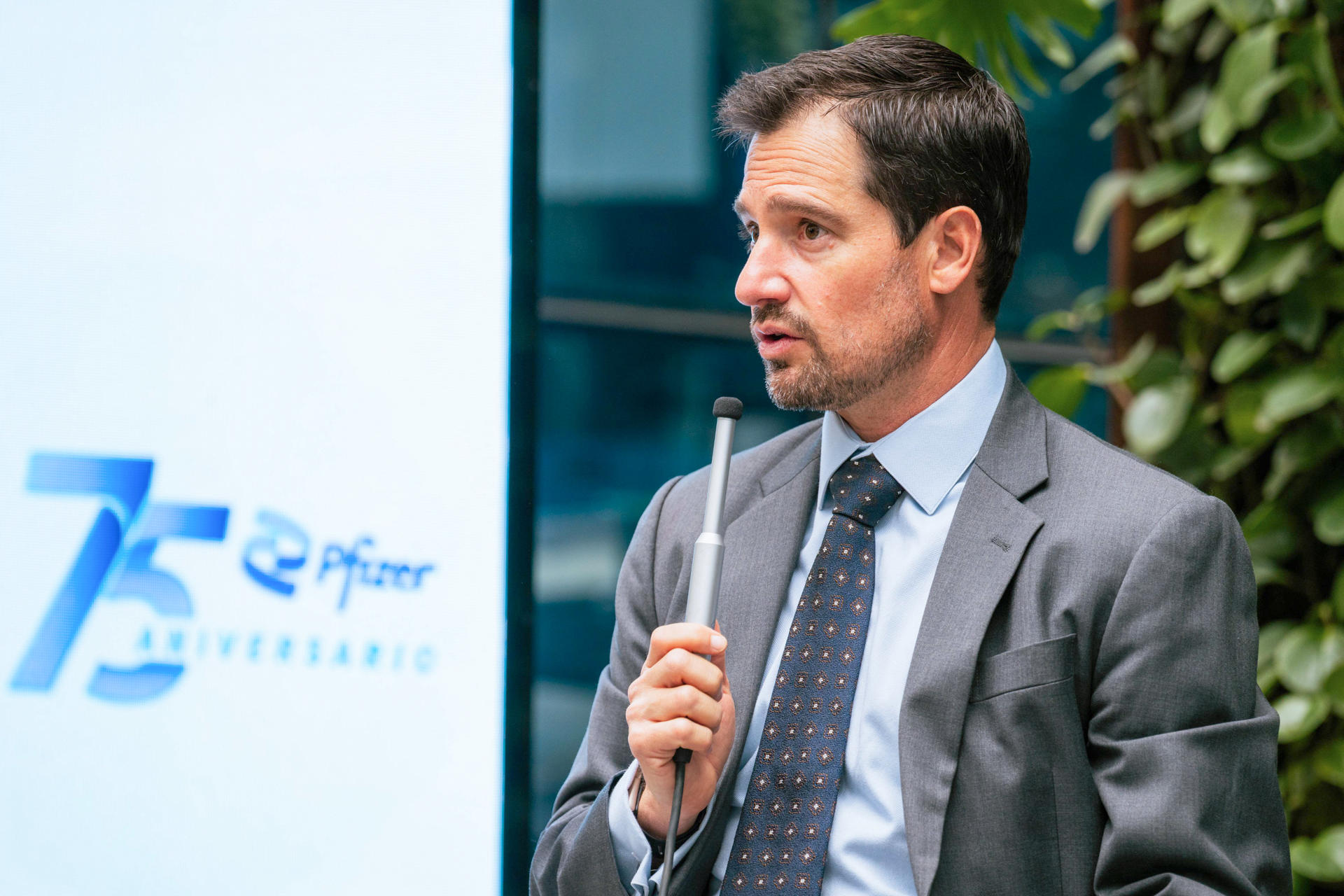 Director general de Pfizer México, Juan Luis Morell, hablando en Ciudad de México (México). EFE/ Pfizer  /SOLO USO EDITORIAL/NO VENTAS/ SOLO DISPONIBLE PARA ILUSTRAR LA NOTICIA QUE ACOMPAÑA (CRÉDITO OBLIGATORIO)