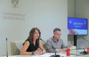 GRANADA, 10/06/2026.- La vicerrectora de Internacionalización de la Universidad de Granada, Inmaculada Marrero Rocha,y Esteban Romero Frías, vicerrector de Innovación Social, Empleabilidad y Emprendimiento, presentan la asamblea anual del Grupo Coimbra, una cita que reunirá del 16 al 19 de junio a más de 250 delegados provenientes de 42 instituciones universitarias de más de 20 países de Europa, este miércoles. EFE/ Pepe Torres