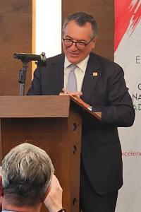 Embajador de Italia en México, Alesandro Modiano, hablando durante el día nacional del 'Made In Italy' este martes, en Ciudad de México (México). EFE/ IITA/ICA /SOLO USO EDITORIAL/ NO VENTAS/ SOLO DISPONIBLE PARA ILUSTRAR LA NOTICIA QUE ACOMPAÑA (CRÉDITO OBLIGATORIO)