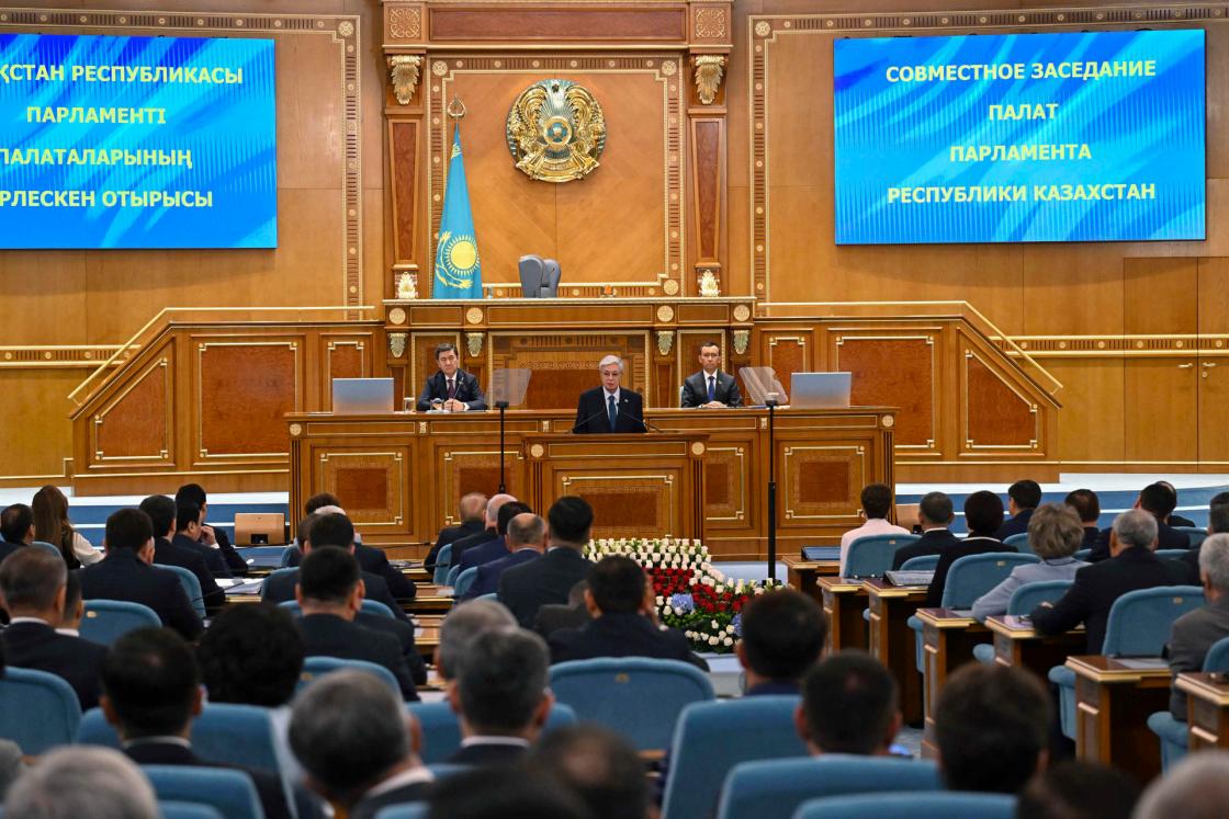 ASTANA (KAZAKHSTAN), 30/06/2026.- Kazakh President Kassym-Jomart Tokayev addresses the final session of the country's bicameral parliament, which will become unicameral on Wednesday. Kazakhstan is preparing to face growing international threats and challenges with its new constitution, which overhauls its parliament, the president said on the eve of the new charter's entry into force. EFE/Kazakh Presidency (Akorda)/ EDITORIAL USE ONLY. NO SALE/ FOR USE SOLELY TO ILLUSTRATE THE ACCOMPANYING NEWS STORY (MANDATORY CREDIT).