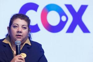 La directora general de ayuda en acción México, Tania Rodríguez, habla en Ciudad de México (México). EFE/Sáshenka Gutiérrez