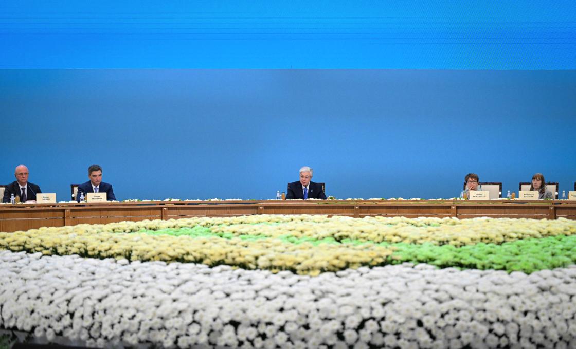 ASTANA (KAZAKHSTAN), 02/07/2026.- Kazakhstan, the largest country in Central Asia by both territory and economy, is aiming to maintain its leadership in attracting foreign investment across the region, President Kassym-Jomart Tokayev said on Thursday, stressing that the country will continue strengthening its highly efficient logistics and transportation sectors. The cumulative volume of foreign direct investment has surpassed $150 billion, accounting for nearly 70 percent of all investment in the region. Our political stability underpins these economic achievements, Tokayev said during the plenary session of the Foreign Investors’ Council. EFE/Office of the President of Kazakhstan/ EDITORIAL USE ONLY. NO SALE. FOR USE SOLELY TO ILLUSTRATE THE ACCOMPANYING NEWS STORY (MANDATORY CREDIT).