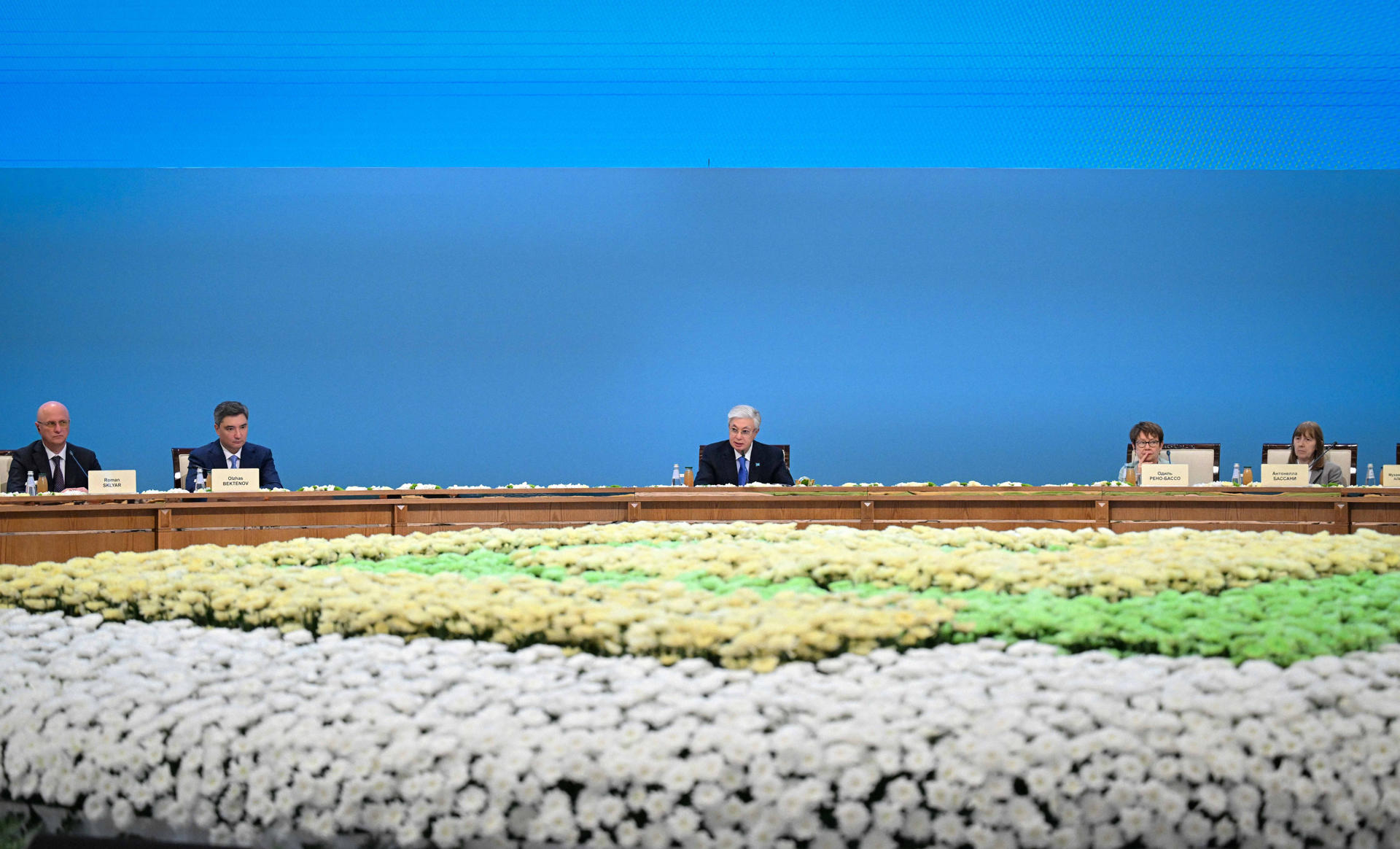 ASTANA (KAZAKHSTAN), 02/07/2026.- Kazakhstan, the largest country in Central Asia by both territory and economy, is aiming to maintain its leadership in attracting foreign investment across the region, President Kassym-Jomart Tokayev said on Thursday, stressing that the country will continue strengthening its highly efficient logistics and transportation sectors. The cumulative volume of foreign direct investment has surpassed $150 billion, accounting for nearly 70 percent of all investment in the region. Our political stability underpins these economic achievements, Tokayev said during the plenary session of the Foreign Investors’ Council. EFE/Office of the President of Kazakhstan/ EDITORIAL USE ONLY. NO SALE. FOR USE SOLELY TO ILLUSTRATE THE ACCOMPANYING NEWS STORY (MANDATORY CREDIT).