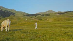 En la imagen, una turista pasea por un sendero del valle de Arán. IMAGEN CEDIDA POR EL CLIENTE
