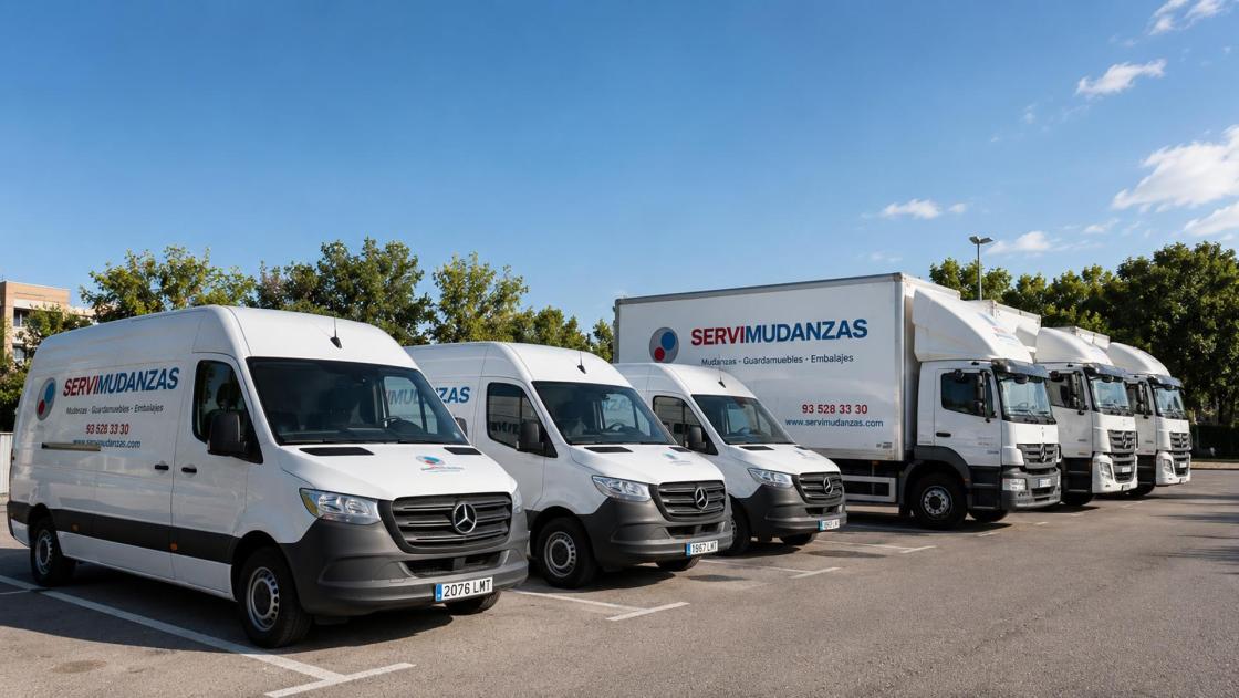 Flota propia de camiones y furgonetas rotulados de ServimudanzasAutor: Servimudanzas