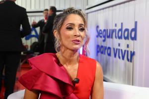 La ministra de Turismo de Panamá, Gloria de León, habla con EFE durante la presentación de la nueva marca país de Panamá este miércoles en Ciudad de Panamá (Panamá). EFE/Carlos Lemos