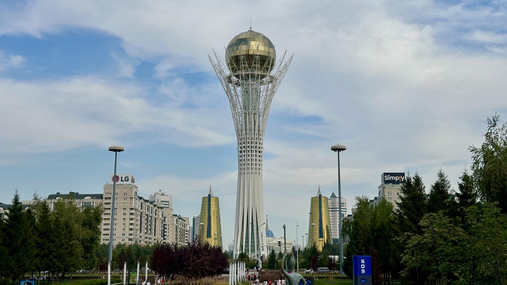 Photograph of the Baiterek Tower in Astana, Kazakhstan, taken on August 14, 2026. EFE/ Kulpash Konyrova