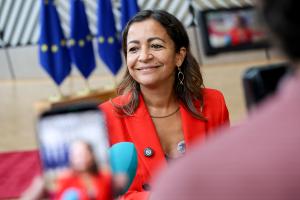 BRUSSELAS, 29/09/2026.- La conselleira de Mar, Marta Villaverde, atiende a la prensa tras participar en el Consejo de Agricultura y Pesca de la UE. EFE/Pablo Garrigós