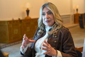 Ecuadorian diplomat and candidate for UN Secretary-General, Ivonne Baki, speaking during an interview with EFE on September 18, 2026, at United Nations headquarters in New York, US. EFE/ Angel Colmenares
