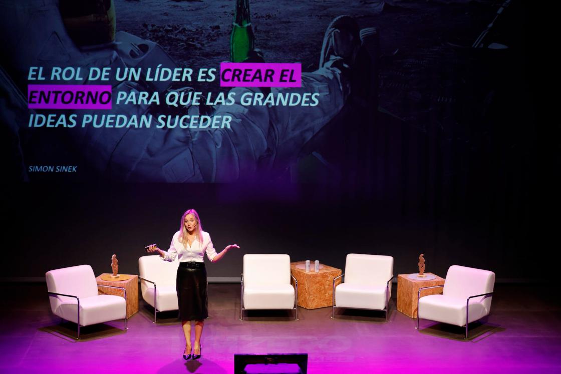 VALÈNCIA, 16/09/2026.-Beatriz Jacoste, CEO de KM Zero, durante su intervención en la octava edición de ftalks:The Food Changemakers Summit, sobre innovación alimentaria, este miércoles en València.-EFE/ Ana Escobar