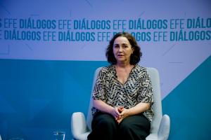 La concejala de Cultura, Patrimonio y Educación artística del Ayuntamiento de Braga, Catarina Miranda, durante el evento. EFE/David Fernández
