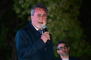El presidente de la Federación Argentina de Pelota Vasca, Pablo Lambardi, habla durante la inauguración del XX Mundial de Pelota Vasca, en el Club Ciudad de Buenos Aires (Argentina). EFE/ Matías Martin Campaya